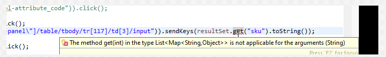 型別不匹配：無法從 List<Map<String,Object>> 轉換為 Map<String,Object> JAVA & SELENIUM