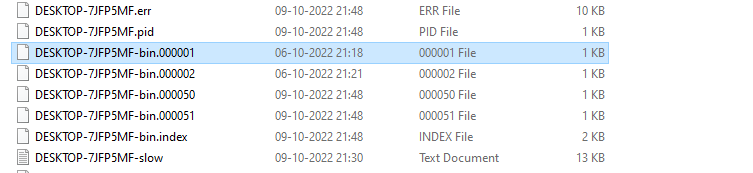 mysql資料庫資料檔案夾中的DESKTOP-7JFP5MF-bin.000001檔案有什么用？