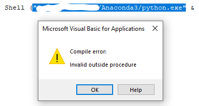 在 Outlook 中從 VBA 呼叫 Python 代碼時出錯