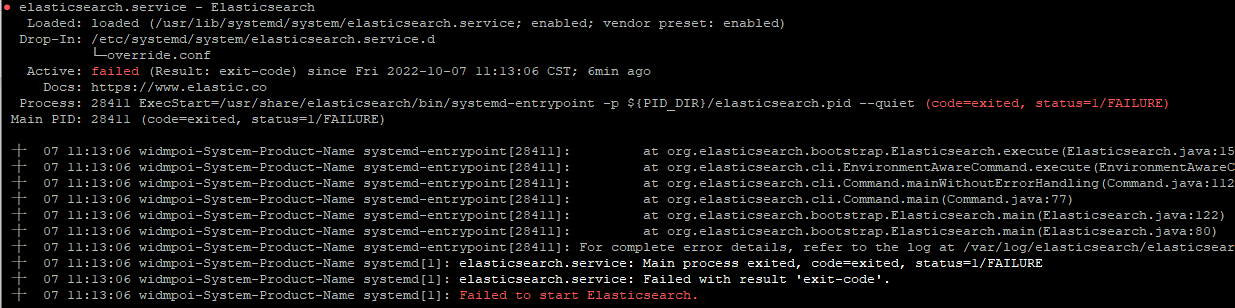 Elasticsearch 無法啟動