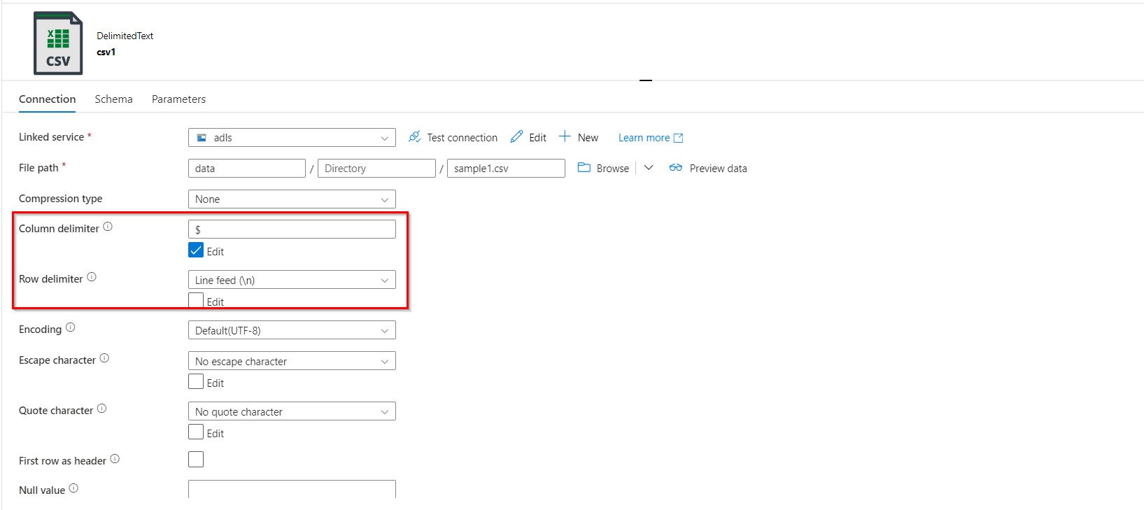 如何使用 Azure 資料工廠將 CSV 轉換為嵌套的 JSON 陣列？