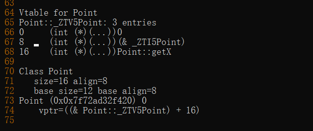 g++使用-fdump-class-hierarchy選項生成類資訊