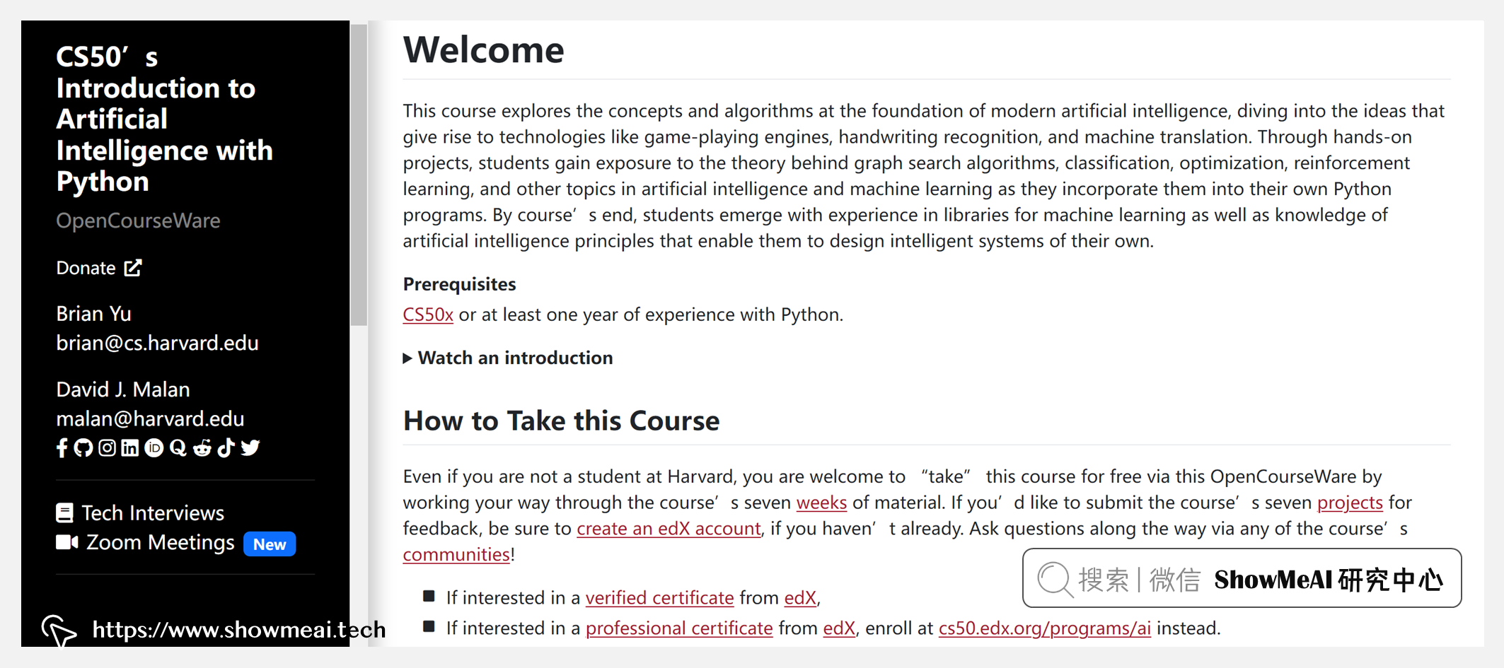 CS50; Introduction to Artificial Intelligence with Python; Python人工智能入門