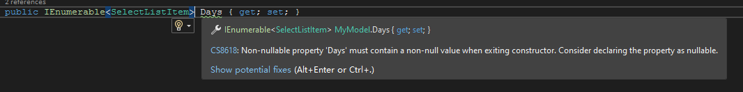 .net core MVC 嘗試驗證下拉串列的 IEnumerable 選項，但必需的 attr 只是“運算式”