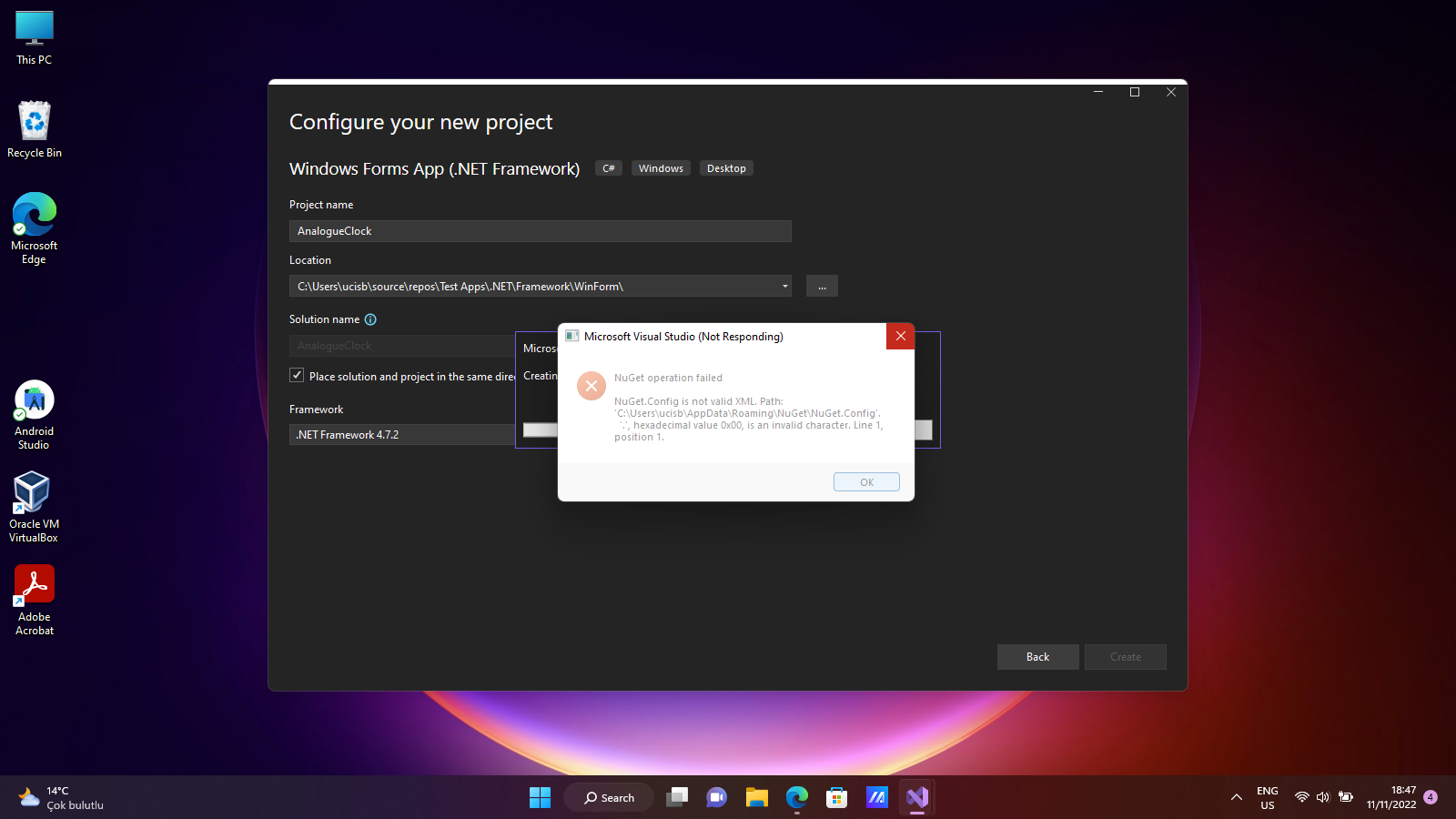 如何修復 VS Community 2022 上的“NuGet.Config 不是有效的 XML”錯誤?