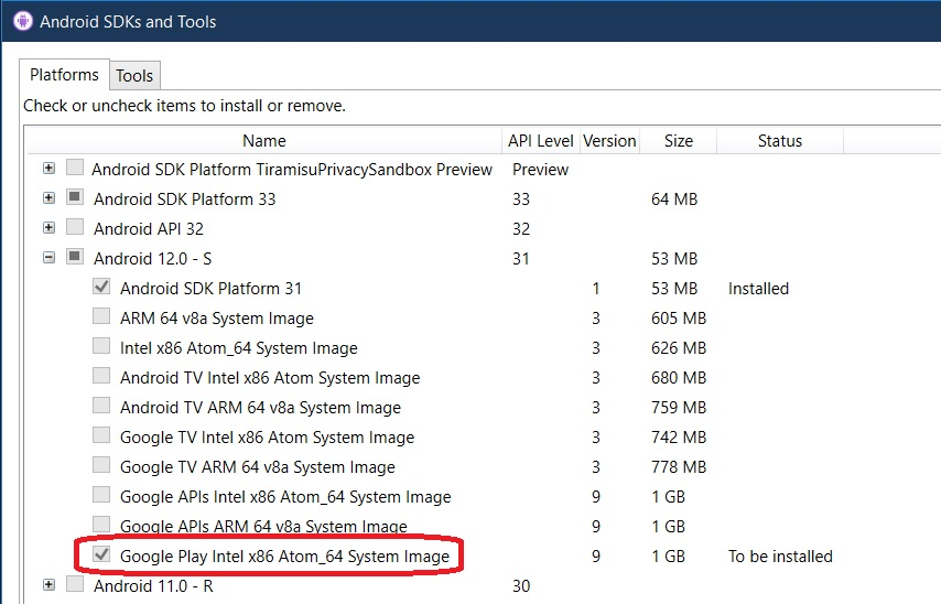 Visual Studio 2022 Xamarin Android SDK 安裝模擬器“操作失敗:安裝 Android Emulatorv31.2.10”