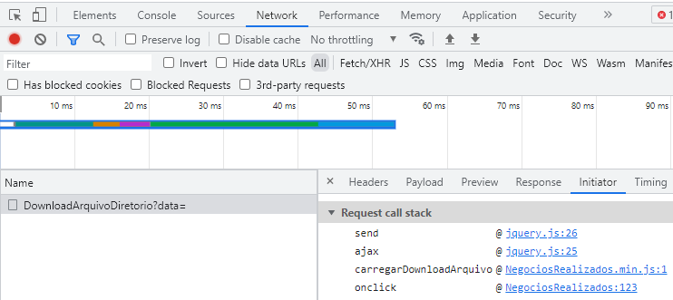 下載 csv 檔案，其中包含帶有請求的 javascript 點擊下載