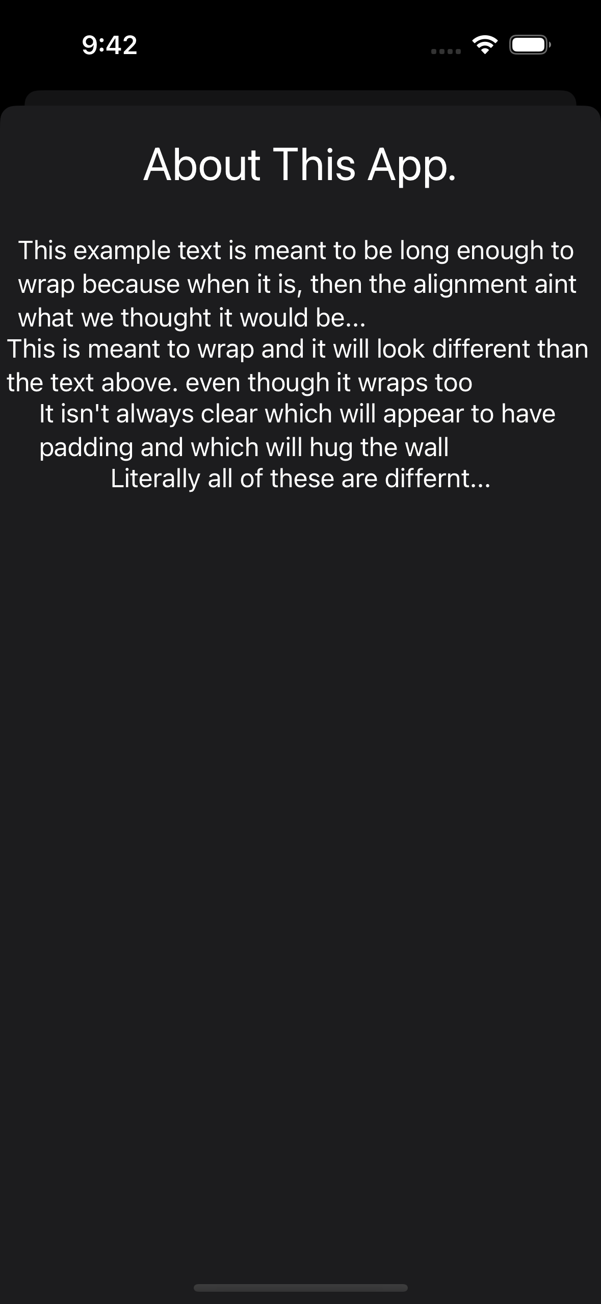 如何在 SwiftUI 中使用連續的文本視圖處理文本換行和對齊/填充？