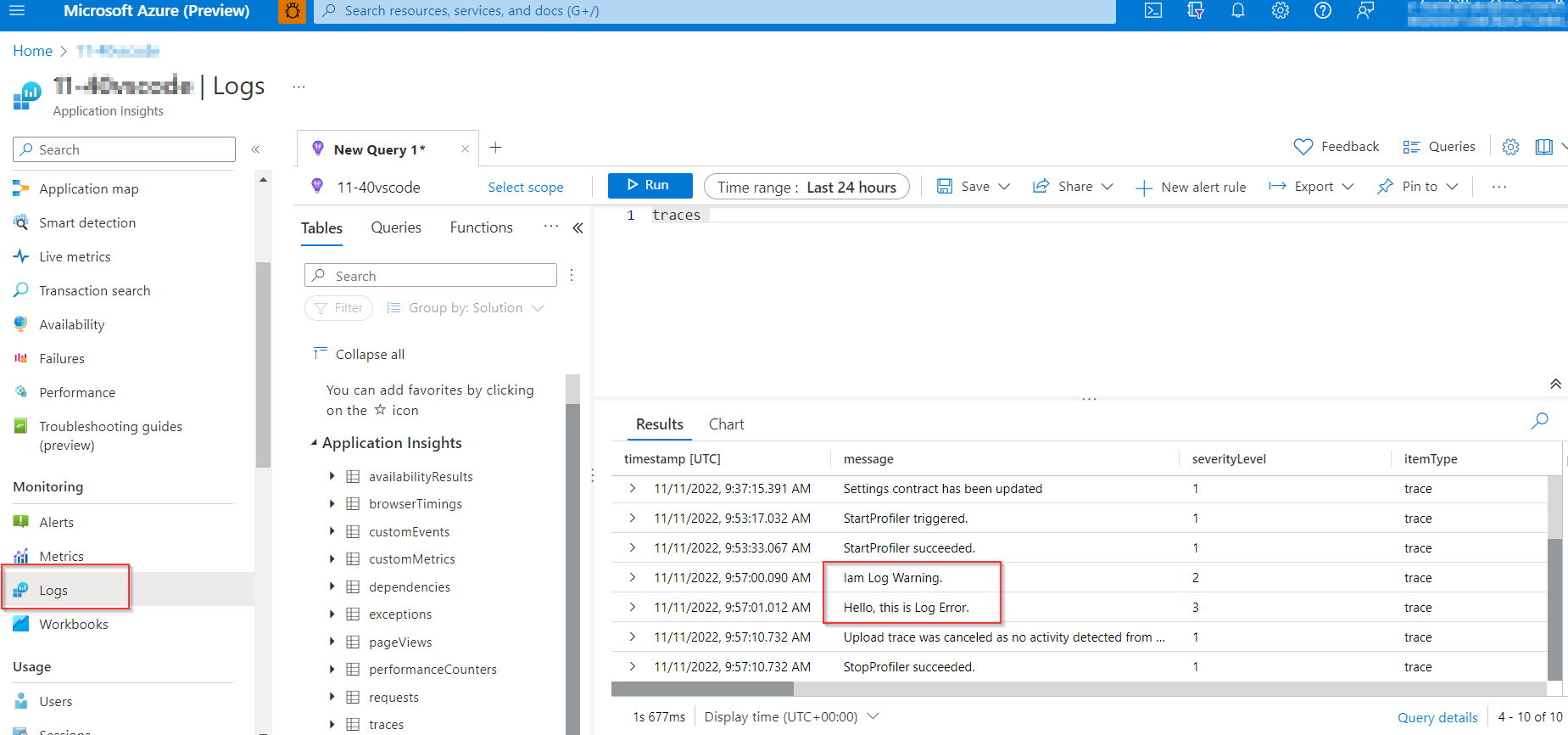 一旦在 Azure 中部署，Asp .net 核心 webapi 日志到 Dev 中的檔案寫入應用程式洞察力