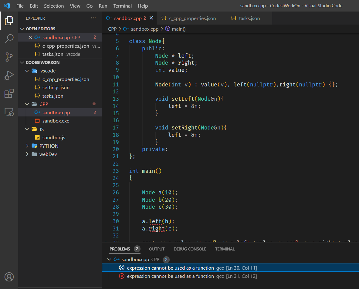 我的 VS Code 顯示錯誤的錯誤訊息
