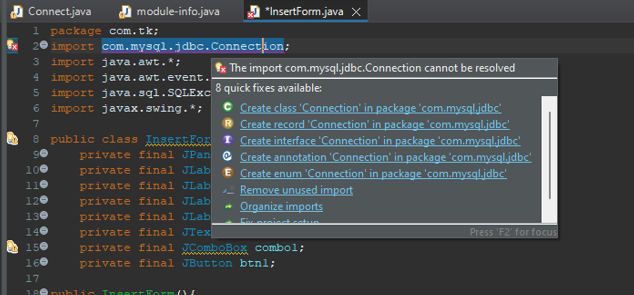 匯入 com.mysql.jdbc.Connection 無法決議