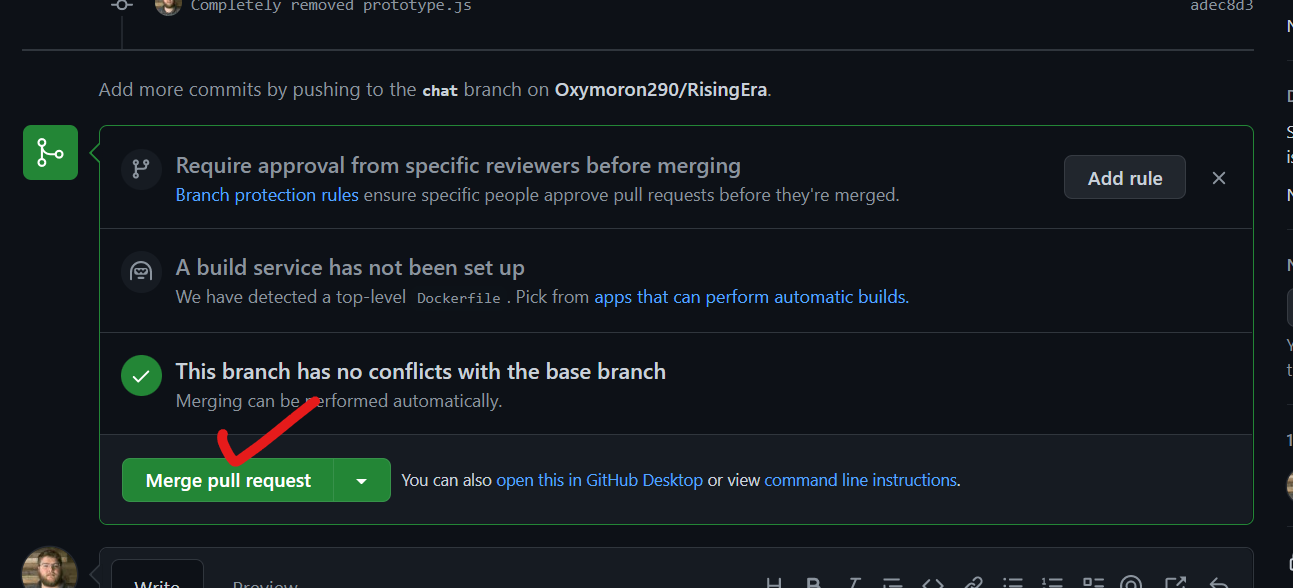 如何在默認分支中將我的專案推送到 github,或遠程合并兩個 github 分支?