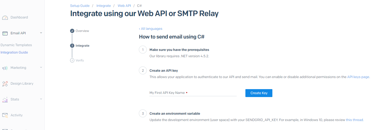 使用 ASP.net MVC 設定 SendGrid