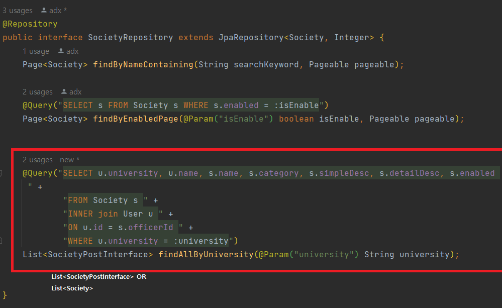 使用spring boot jpa時，一對一表應該使用哪個回傳值？