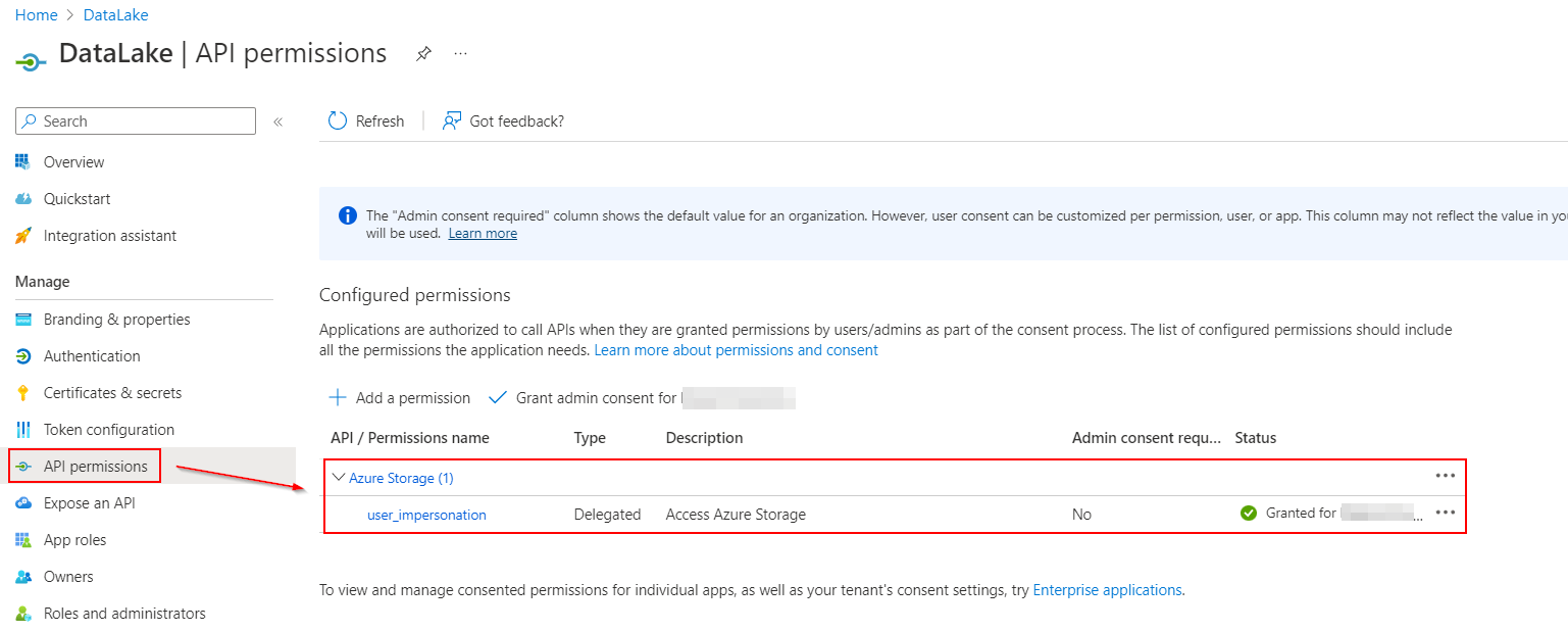休息操作 Azure Datalake gen2