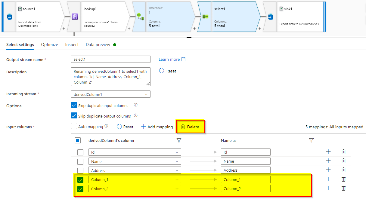 Alteryx 中的查找和替換功能 - 如何在 Azure 資料流中完成