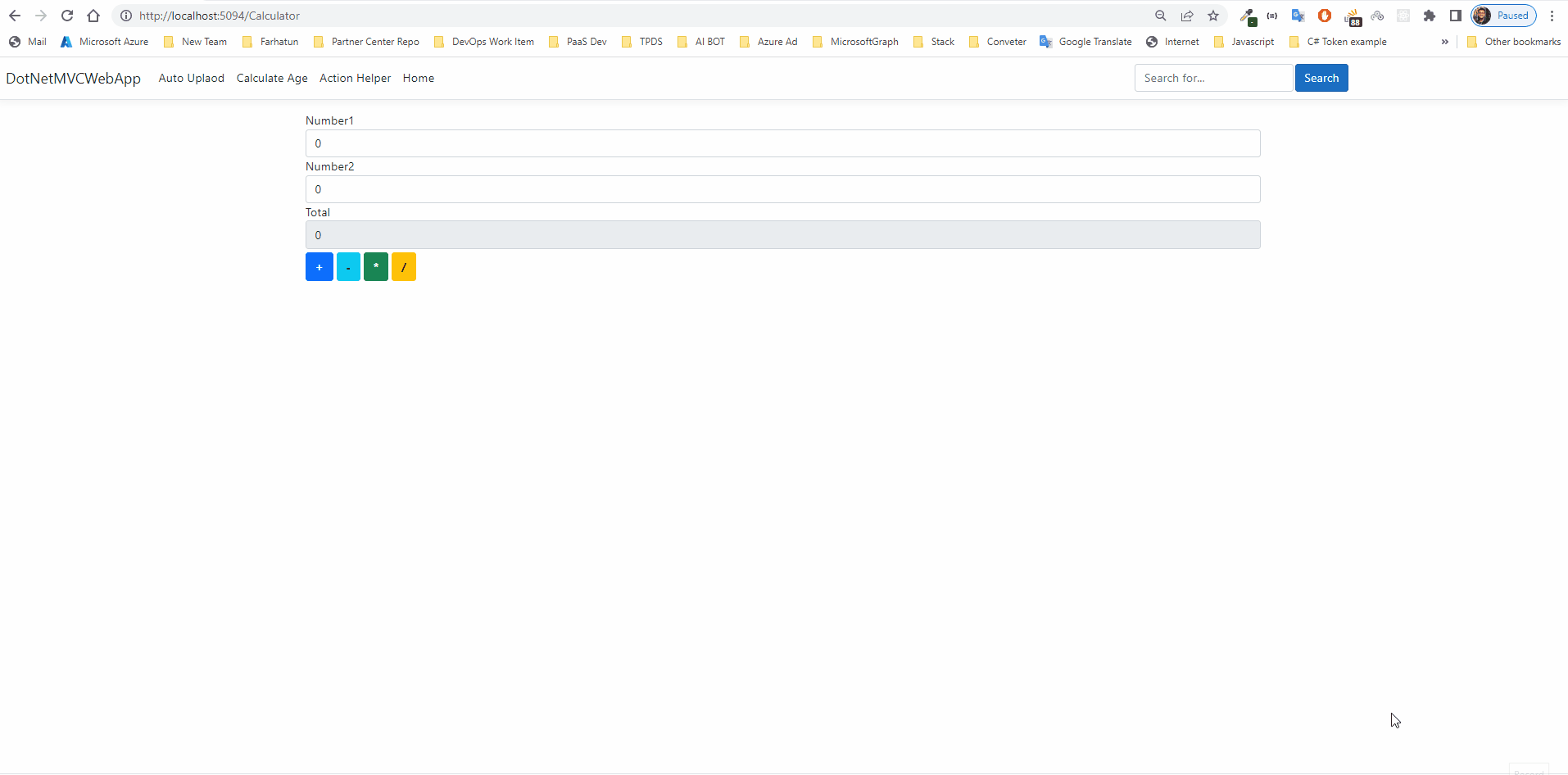 使用 Ajax 和 Asp.Net MVC 的計算器
