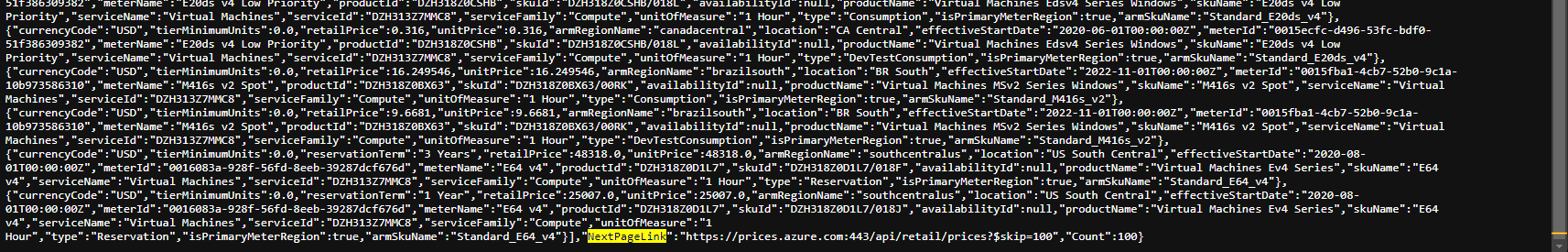 如何將 Azure 價格 REST API 匯出到 CSV
