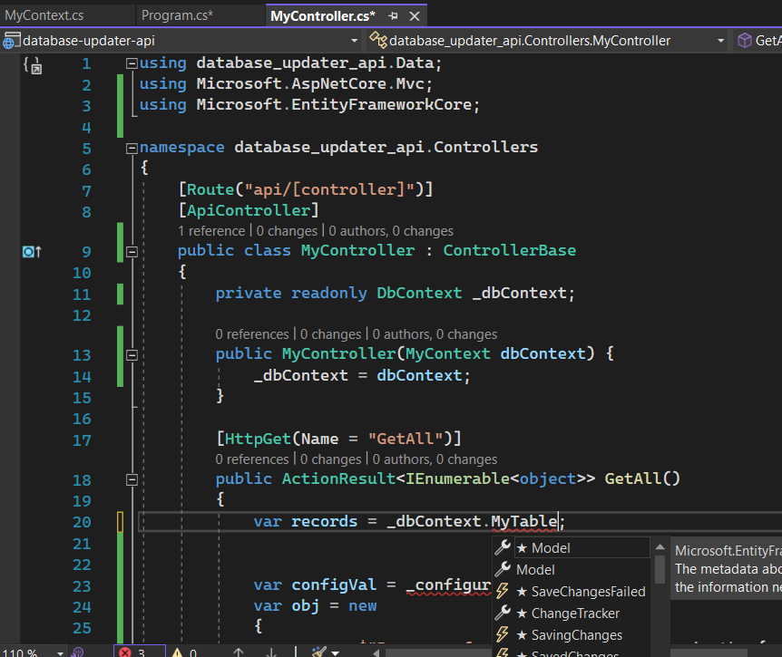 NET6?? - Intellisense 沒有在 DBContext 下顯示我的表/DBSet