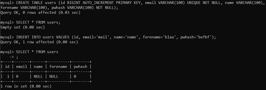 MySQL INSERT INTO 將每個欄位都設定為 null 或 0？
