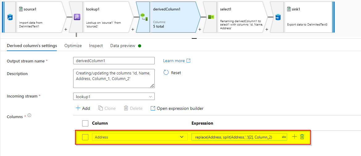 Alteryx 中的查找和替換功能 - 如何在 Azure 資料流中完成