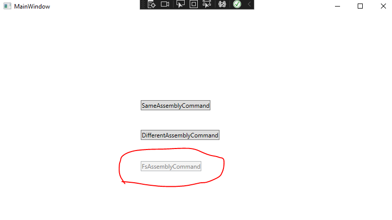WPF - CommandBinding 到 F# 庫中定義的命令不起作用