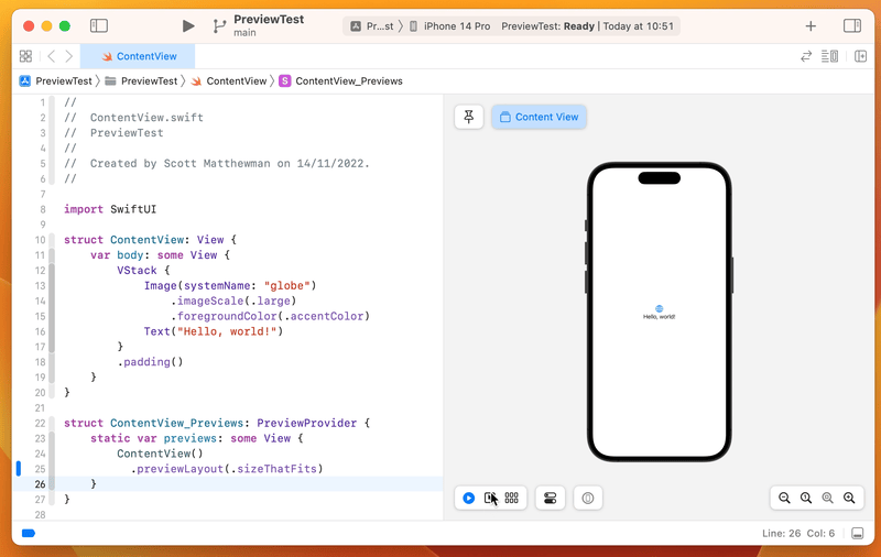 SwiftUI 預覽布局：適合的大小不起作用