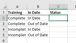 Excel 公式,2 個文本單元格,每個單元格有 2 個變數,技術上有 4 個結果