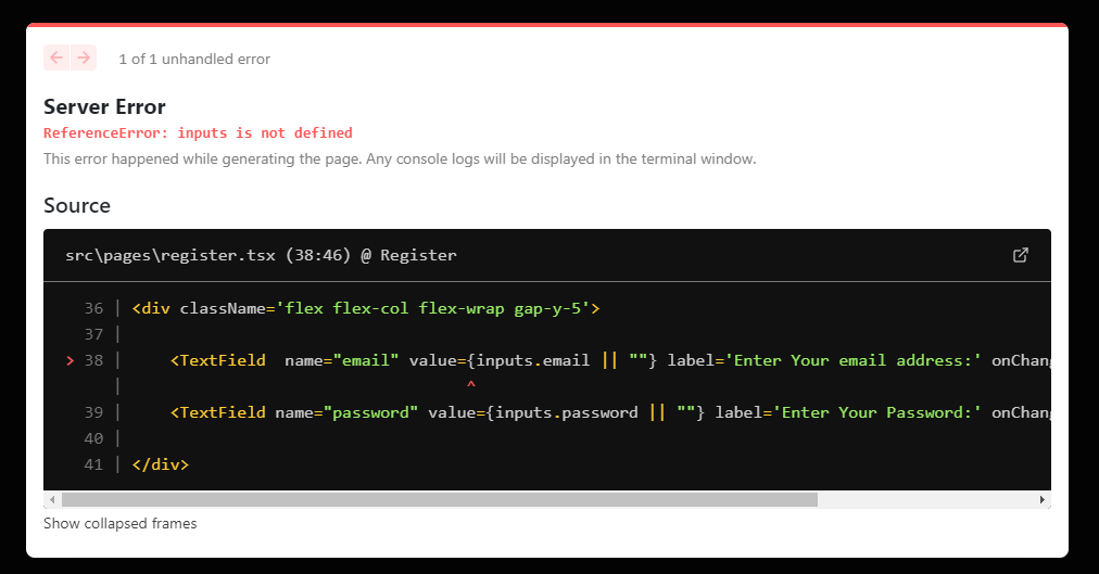 React Nextjs 壞了，無法使用狀態或表單