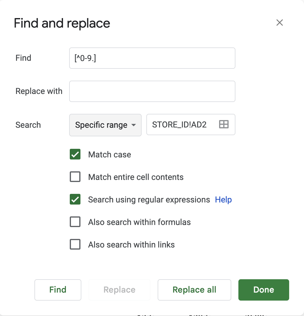 如何僅在 Excel（或 Google 表格）中查找/替換文本，但保留整數