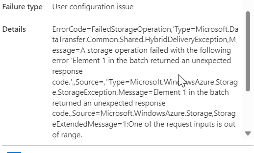Azure 資料工廠中復制活動的例外處理
