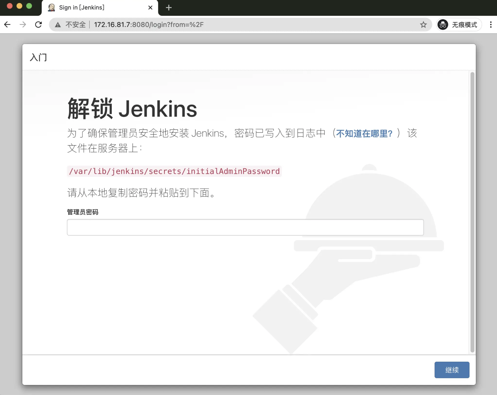 unlock jenkins