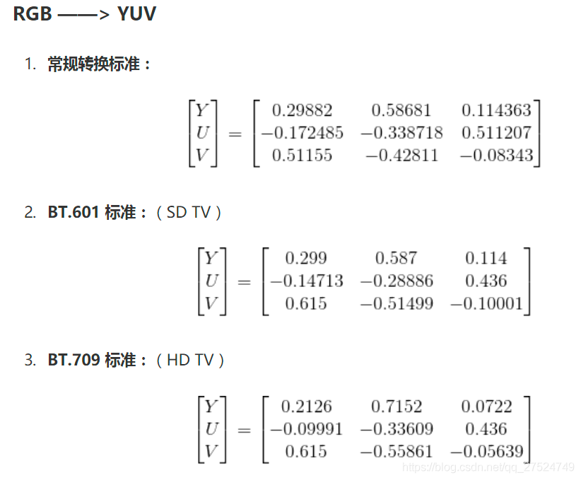 RGB轉YUV