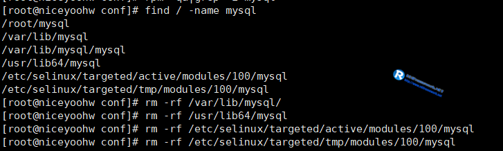 洗掉mysql相關目錄