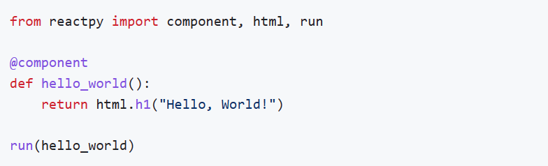 reactpy 的 hello world 程式