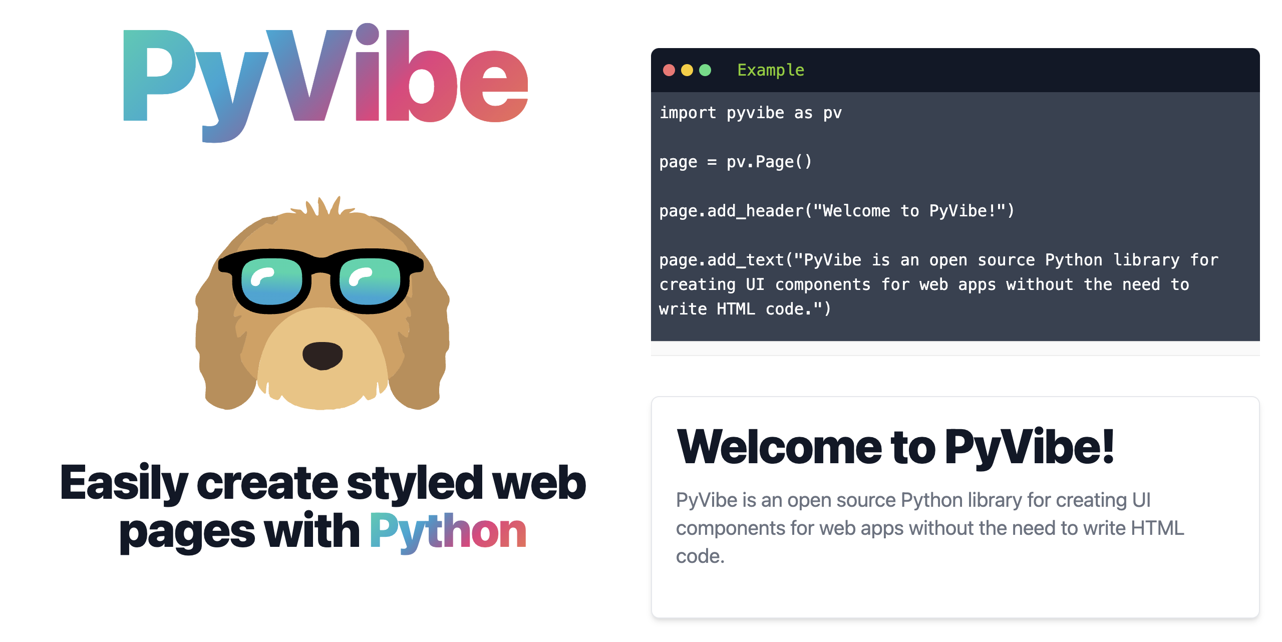 PyVibe生成標題及文本的示例